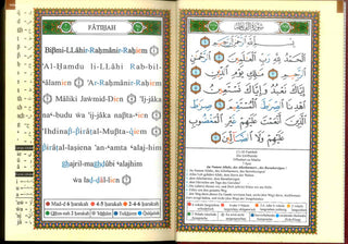 Tajweed Quran with Meanings Translation and Transliteration in Deutsche Spracher : German