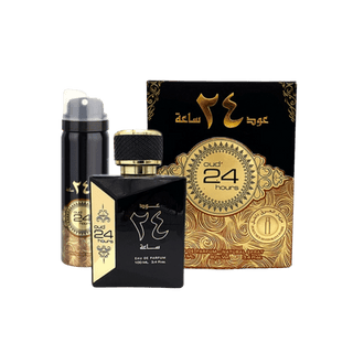 Oud 24 Hours Eau De Parfum 100ml by Ard Al Zaafaran with perfumed deodorant - simplyislam