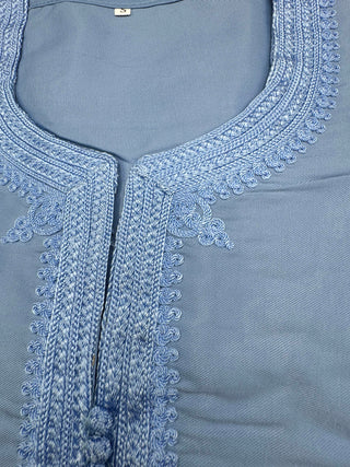 Moroccan Thoube With short hand Sky Blue